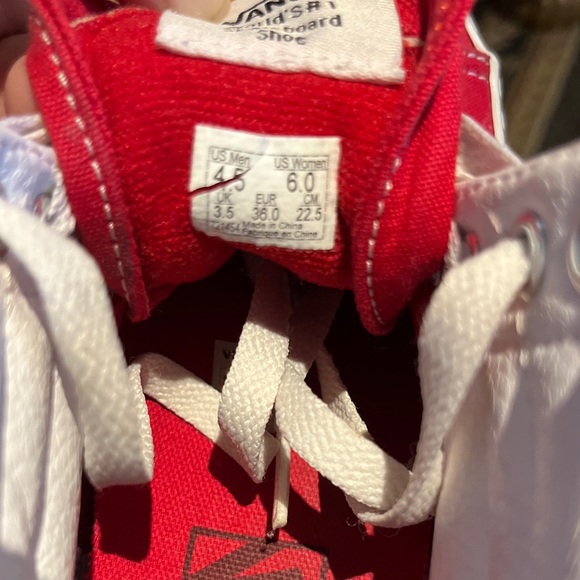 High Top Vans (Red Checker stripe) - size M 4.5 W 6 - Picture 6 of 8